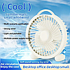 Настільний міні вентилятор від USB Fan F02 білий, фото 5