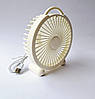 Настільний міні вентилятор від USB Fan F02 білий, фото 4