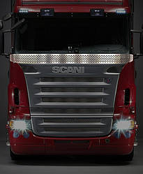Накладка з неіржавкої сталі під лобове скло "Мухобійка" SCANIA R