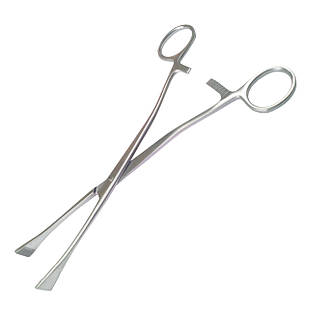 Затискач для зупинки кровотечі шийки матки по Green-Armytage SURGIWELOMED. Довжина 21 см