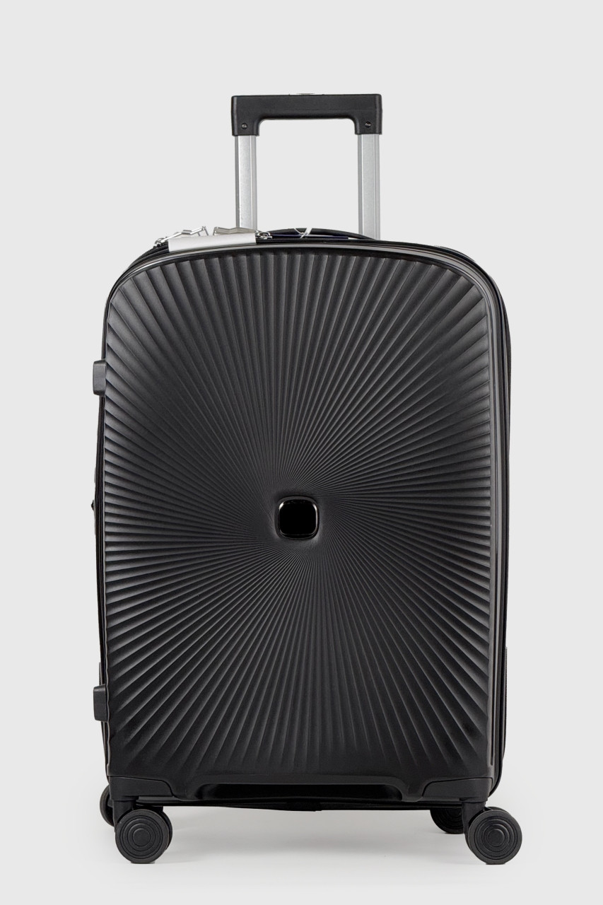 Середня пластикова валіза Tourist 605-2-BL чорна, фото 1