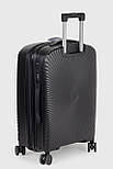 Середня пластикова валіза Tourist 605-2-BL чорна, фото 4