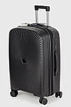 Середня пластикова валіза Tourist 605-2-BL чорна, фото 3