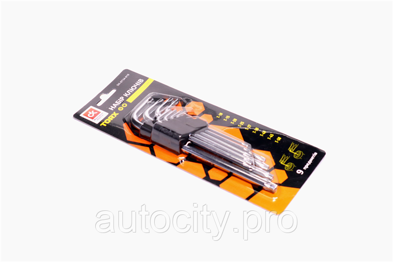 Набір ключів TORX 9 пр., Т10-50, L=180 мм