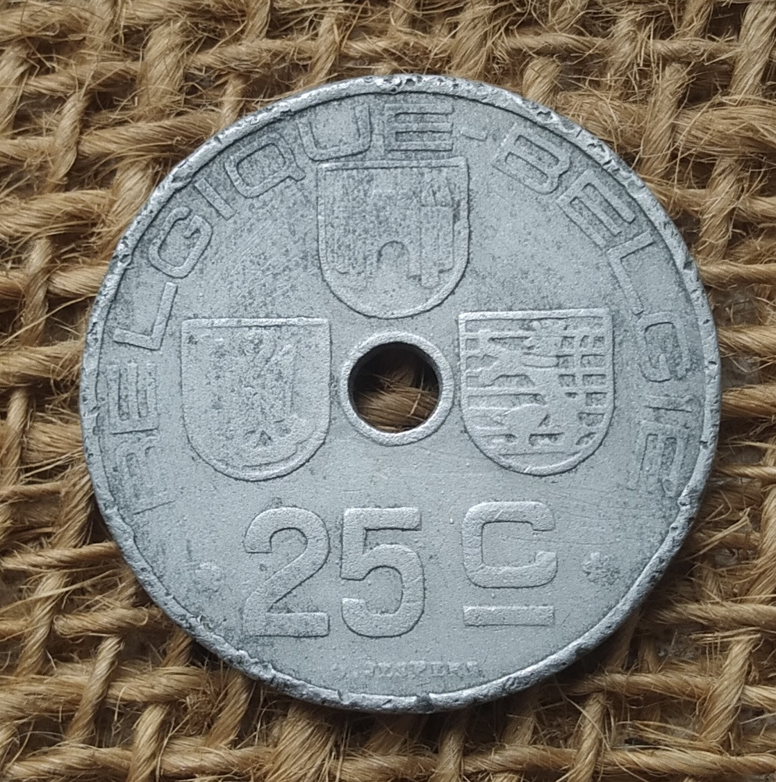 25 сантимiв 1942 року. Бельгiя
