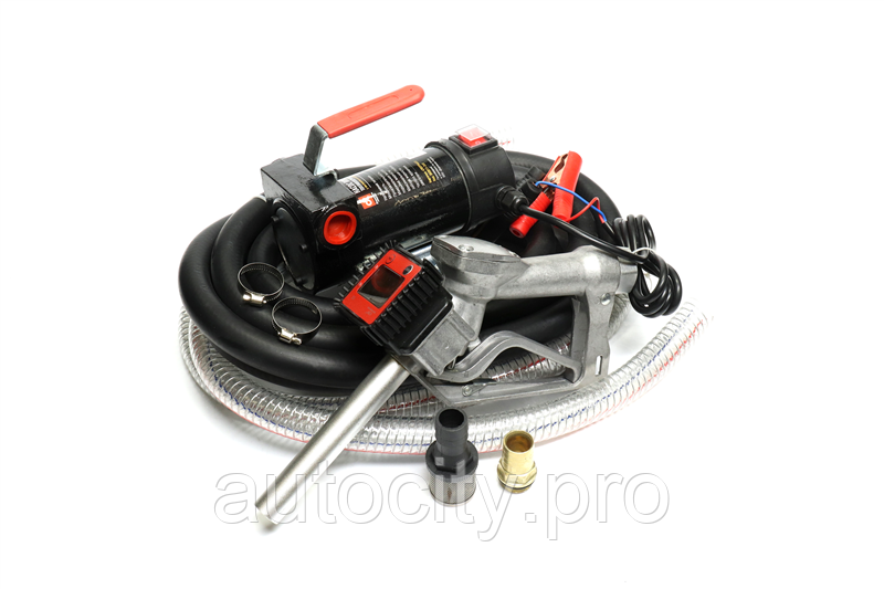 Насос паливоперекачуючий помповий DK8011-24V (24В, пістолет з вбудованим лічильником), фото 1