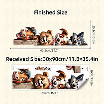 Вінілові наклейки BRUP Підглядні звірі (лист 30 х 90 см) Б398-17, фото 2