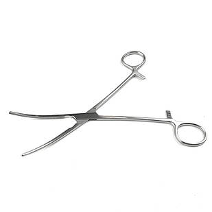 Затискач по PEAN атравматичний кровоспинний  зігнутий SURGIWELOMED. Довжина 20,0 см