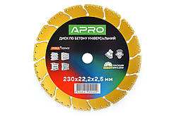 Диск алмазний Apro — 230-мм сегмент універсальний PRO (830742)