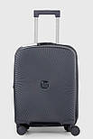 Маленька пластикова валіза ручна поклажа Tourist 605-3-GR сіра, фото 3