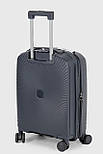 Маленька пластикова валіза ручна поклажа Tourist 605-3-GR сіра, фото 4