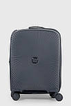 Маленька пластикова валіза ручна поклажа Tourist 605-3-GR сіра, фото 2