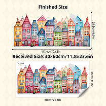 Наклейка BRUP Веселе кольорове місто (листо 30 х 60 см) Б424, фото 2