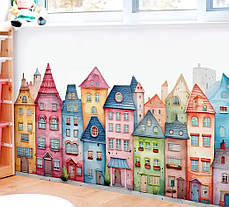 Наклейка BRUP Веселе кольорове місто (листо 30 х 60 см) Б424, фото 3