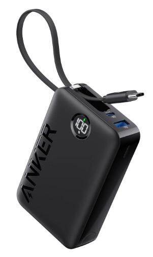 Портативний зарядний пристрій Anker 335 - 20000 mAh 22.5W Built-In USB-C Cable PD Black