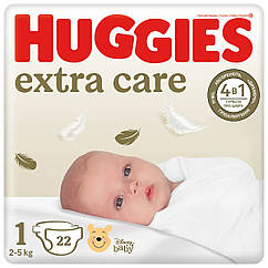 Підгузки дитячі Huggies Extra Care розмір 1 (2-5кг) Convy 22 шт