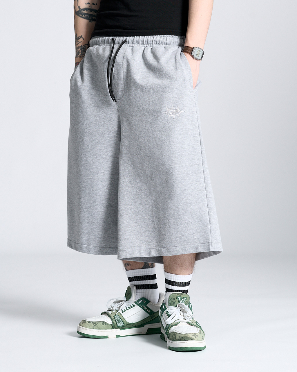 Шорти трикотажні оверсайз OGP Big Cut меланж