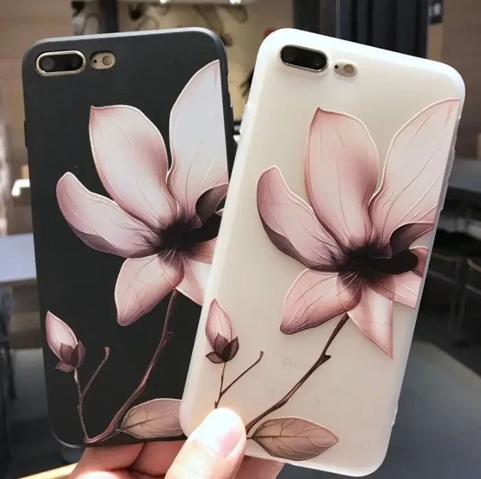 Силіконовий чохол з квітами для iPhone 6 / 6s, фото 1