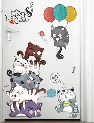 Вінілові наклейка Коти - цар гори (лист 60 х 90 см) Б442-11, фото 1