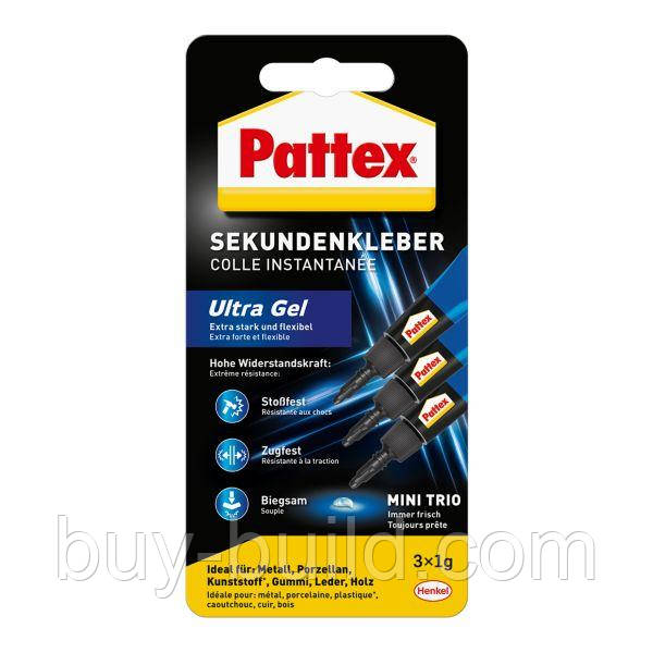 PATTEX Міні Тріо Гель секундний клей (3 штуки по 1 граму)