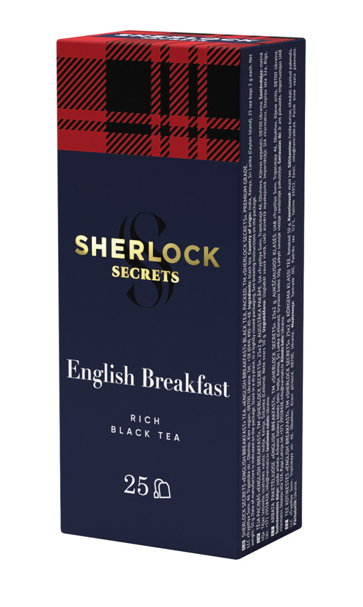 Чай чорний Sherlock Secrets English Breakfast  у пакетиках 25*2г, (Шерлок Секрет), фото 1