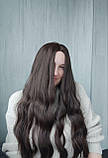 Перука шоколадна довга хвиляста без чуба термо коричнева (LCI5036), фото 2