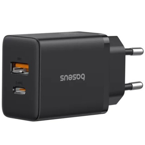Мережевий Зарядний Пристрій Baseus Cube Fast Charger (P10111404113-00) 1USB/18W/QC3.0 + 1Type-C/30W/PD (Чорний)