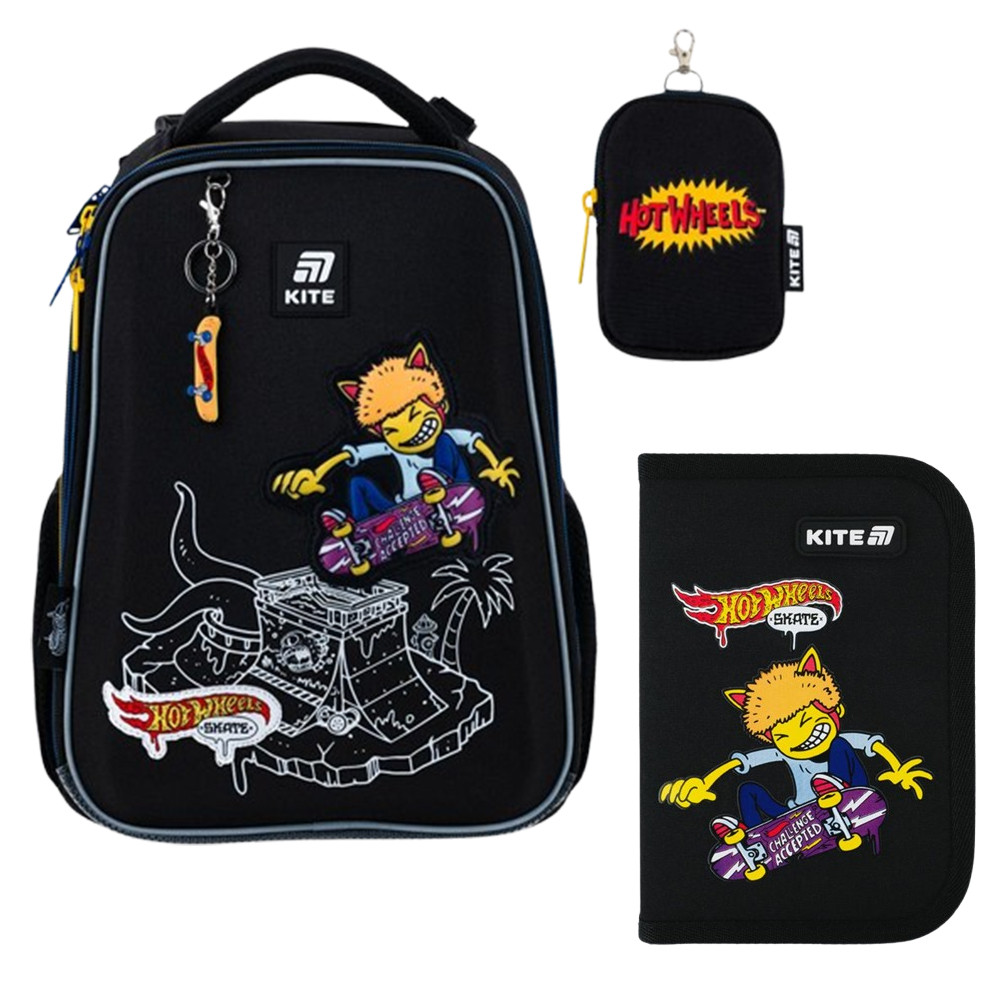 Рюкзак шкільний каркасний Kite Education Hot Wheels Skate HW25-531M, фото 1