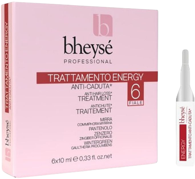 Ампули Bheyse Professional Energy Treatment проти випадання волосся з сірчаним екстрактом, гаультерії та пантенолу, 6*10 мл