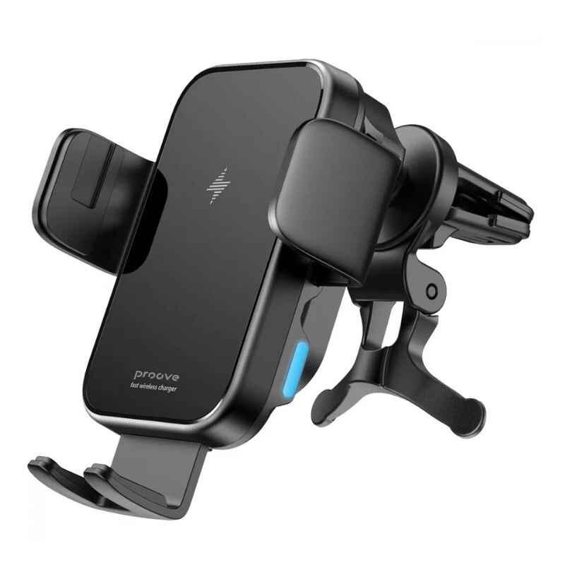 Тримач для телефону Proove Triple Сlamp 15W автотримач з бездротовою зарядкою Чорний (47921), фото 1