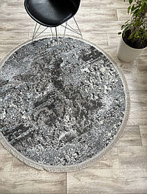 Круглий килим у сірому кольорі LEVADO 03889A L. GREY-D. GREY
