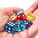 Акрилові гральні кубики кості Rainbow 9 штук в пластиковому кейсі, фото 5