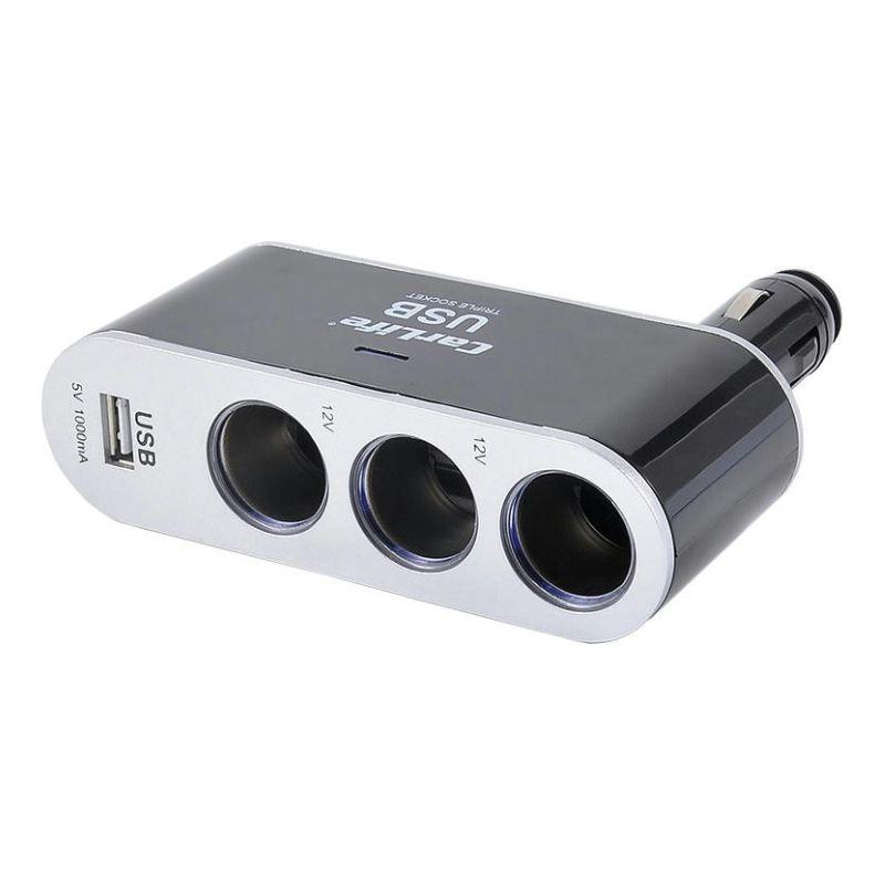 Разветвитель для прикуривателя 3в1 + usb CarLife CS 302
