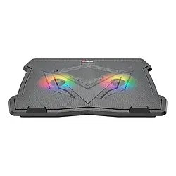 Підставка для ноутбука з охолодженням MEETION CoolingPad CP2020 з підсвіткою RGB |15°, 2USB| Чорний