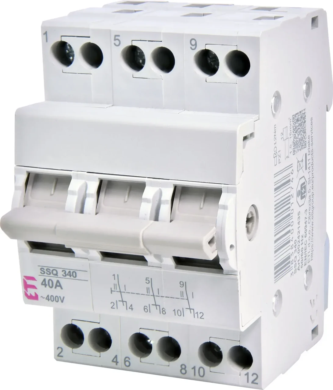 Перемикач навантаження SSQ 340 "1-0-2", 3p 40A, ЕТІ