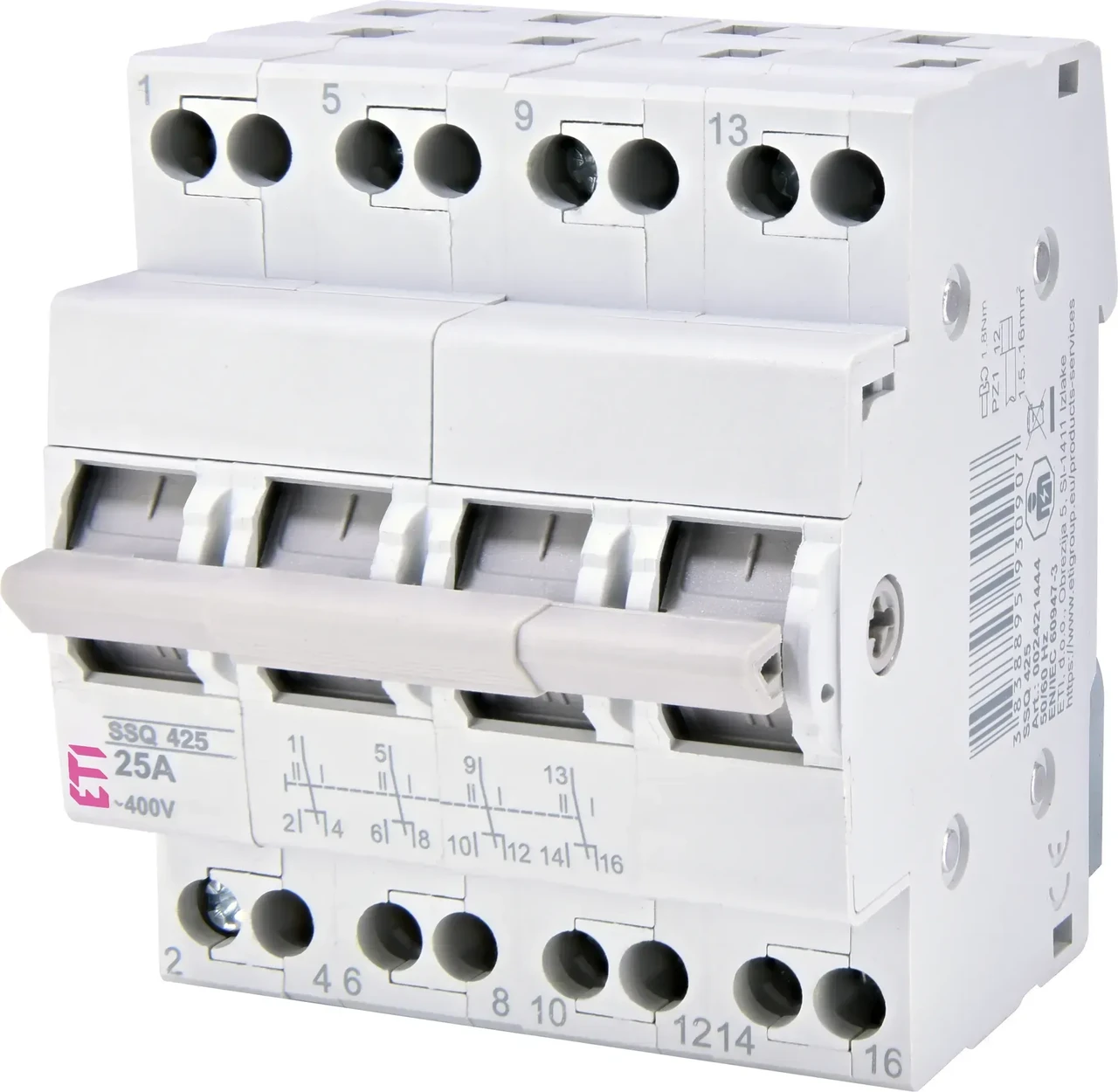 Перемикач навантаження SSQ 425 "1-0-2", 4p 25A, ЕТІ