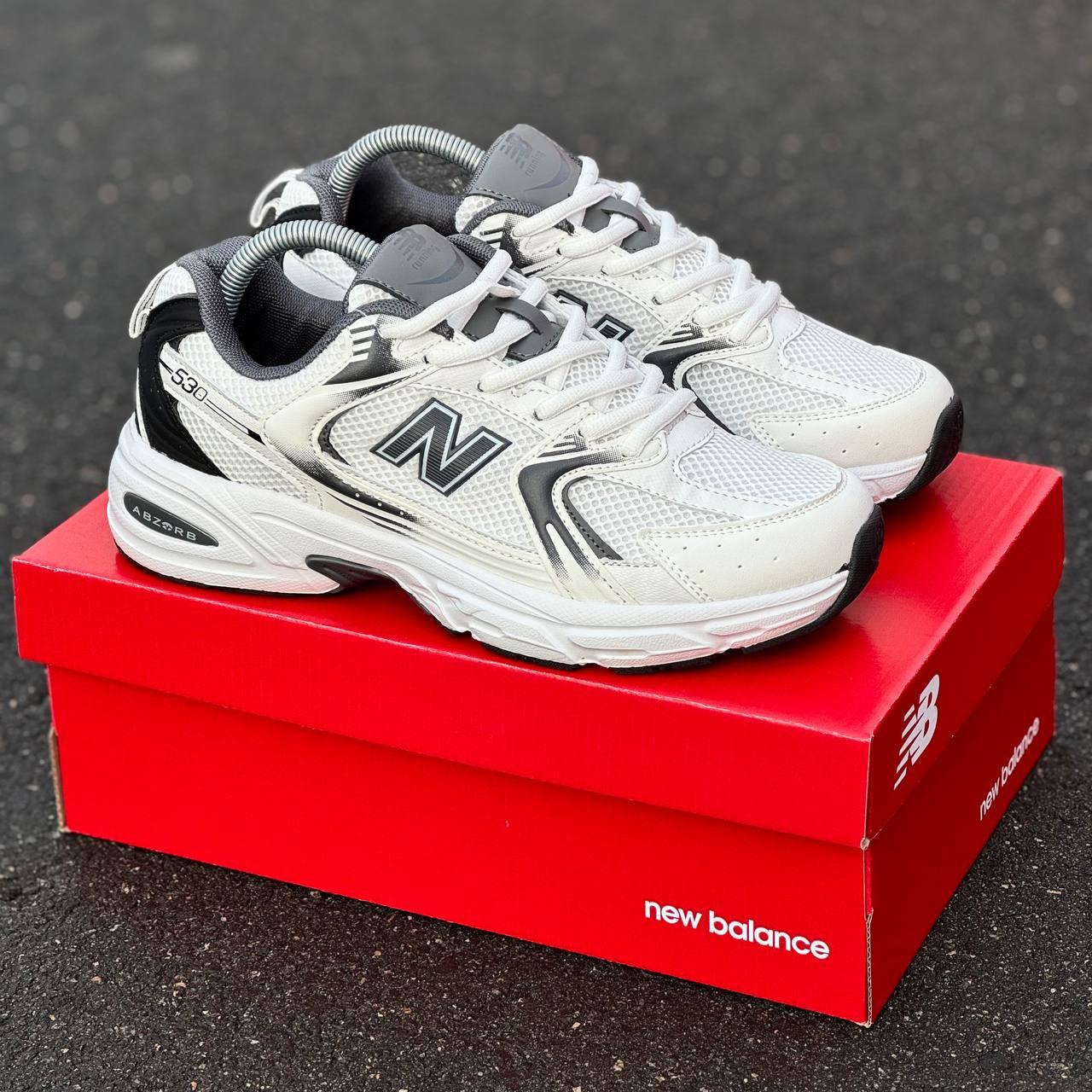 Кросівки чоловічі білі New Balance 530 White Grey Black (19915)