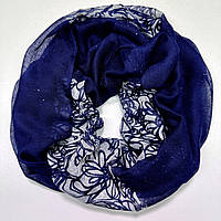 Натуральний жіночий весняний шарф снуд. Турецький бафф із м'якої віскози Синій