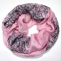 Натуральний жіночий весняний шарф снуд. Турецький бафф із м'якої віскози Рожевий