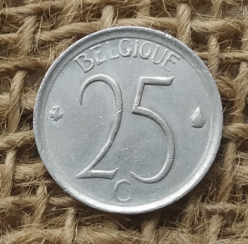 25 сантимiв 1965 року. Бельгiя