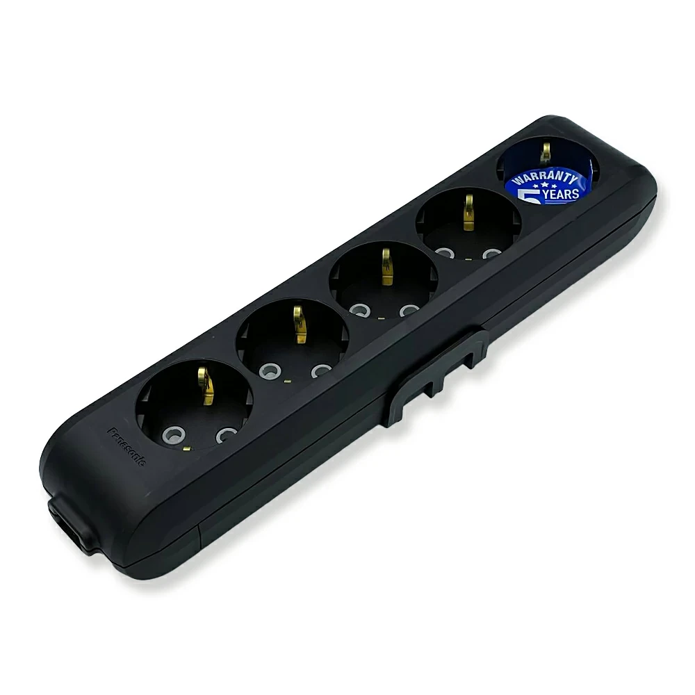 Колодка для подовжувача 5 розеток із заземленням чорна Panasonic X-tendia, фото 1