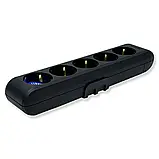 Колодка для подовжувача 5 розеток із заземленням чорна Panasonic X-tendia, фото 5