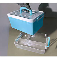Бокс із внутрішнім органайзером пластиковий блакитний (для зберігання речей та матеріалів)