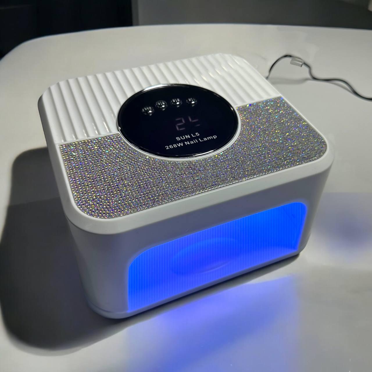 Лампа UV/LED для сушіння нігтів, 268 Вт біла зі стразами