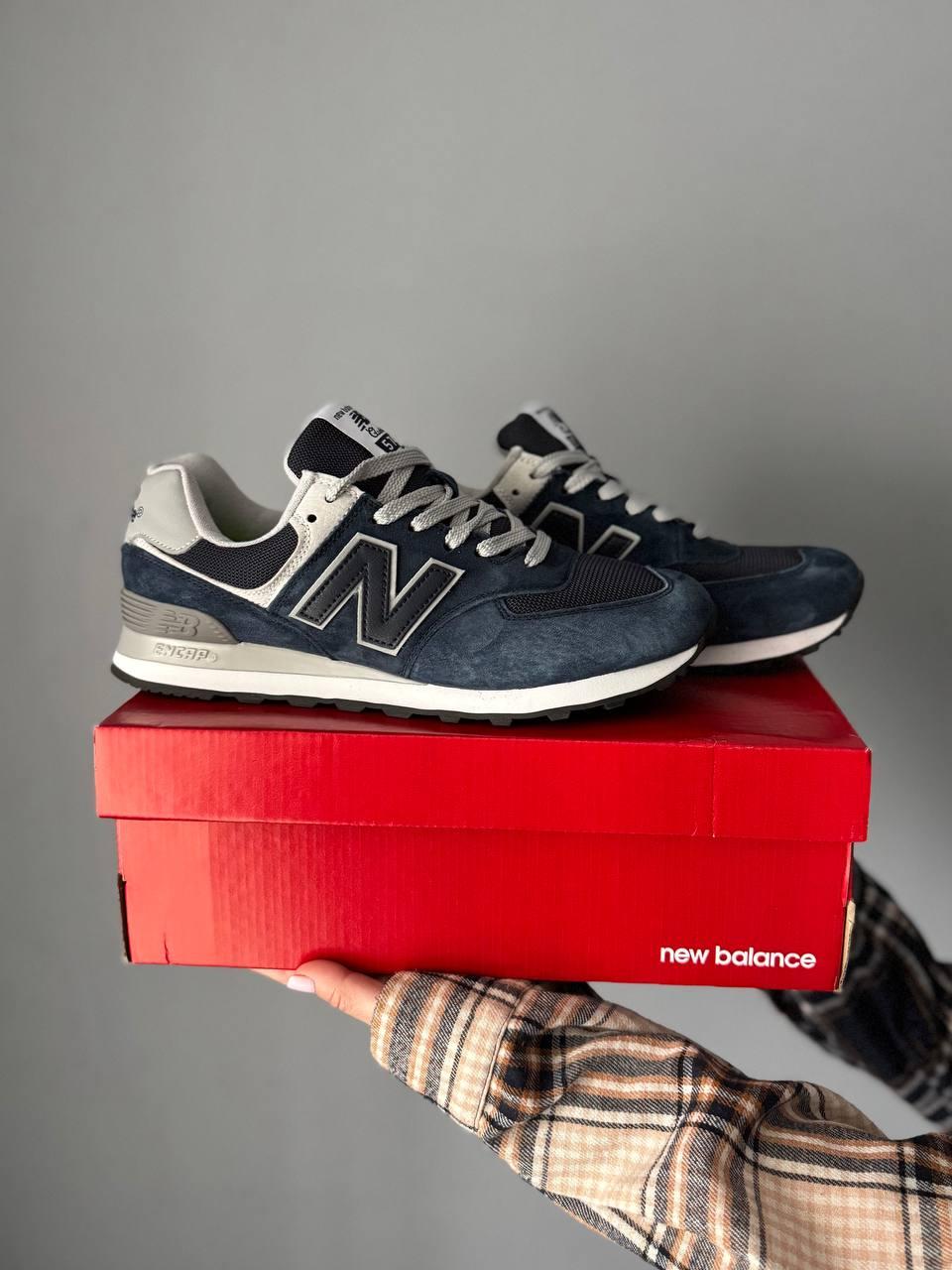 Кросівки чоловічі сині New Balance 574 Dark Blue (18313)