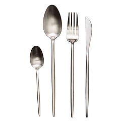 Набір столових приборів 24 предмети столовий набір на 6 персон у коробці Сріблястий Lugi