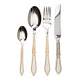Набір столових приладів золото на 6 персон комплект столових приладів 24 предмети Срібло із золотом Lugi, фото 3