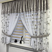 Фіранка на кухню №465 сірий, фото 3