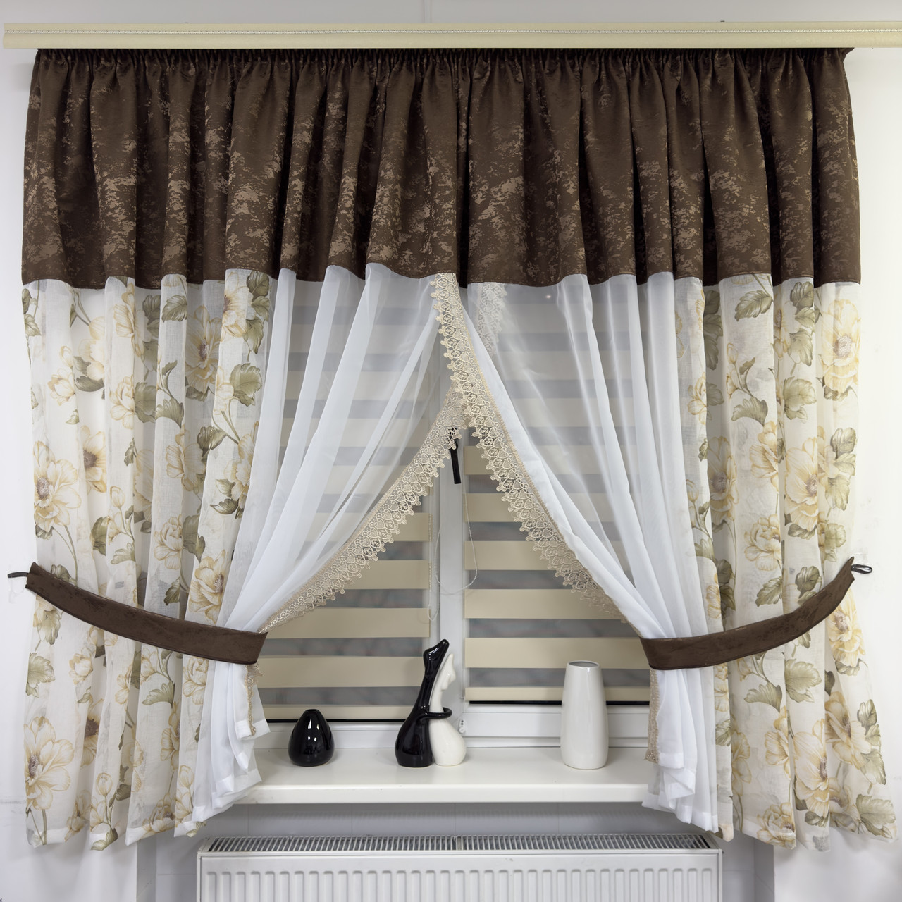 Фіранка на кухню №465 шоколад