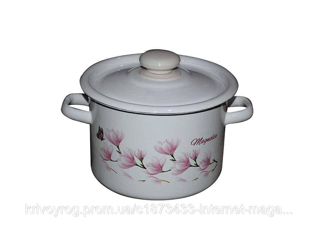 Каструля ем. 3,0л/2 циліндрична Магнолія (І1612/2) ТМ IDILIA, фото 1